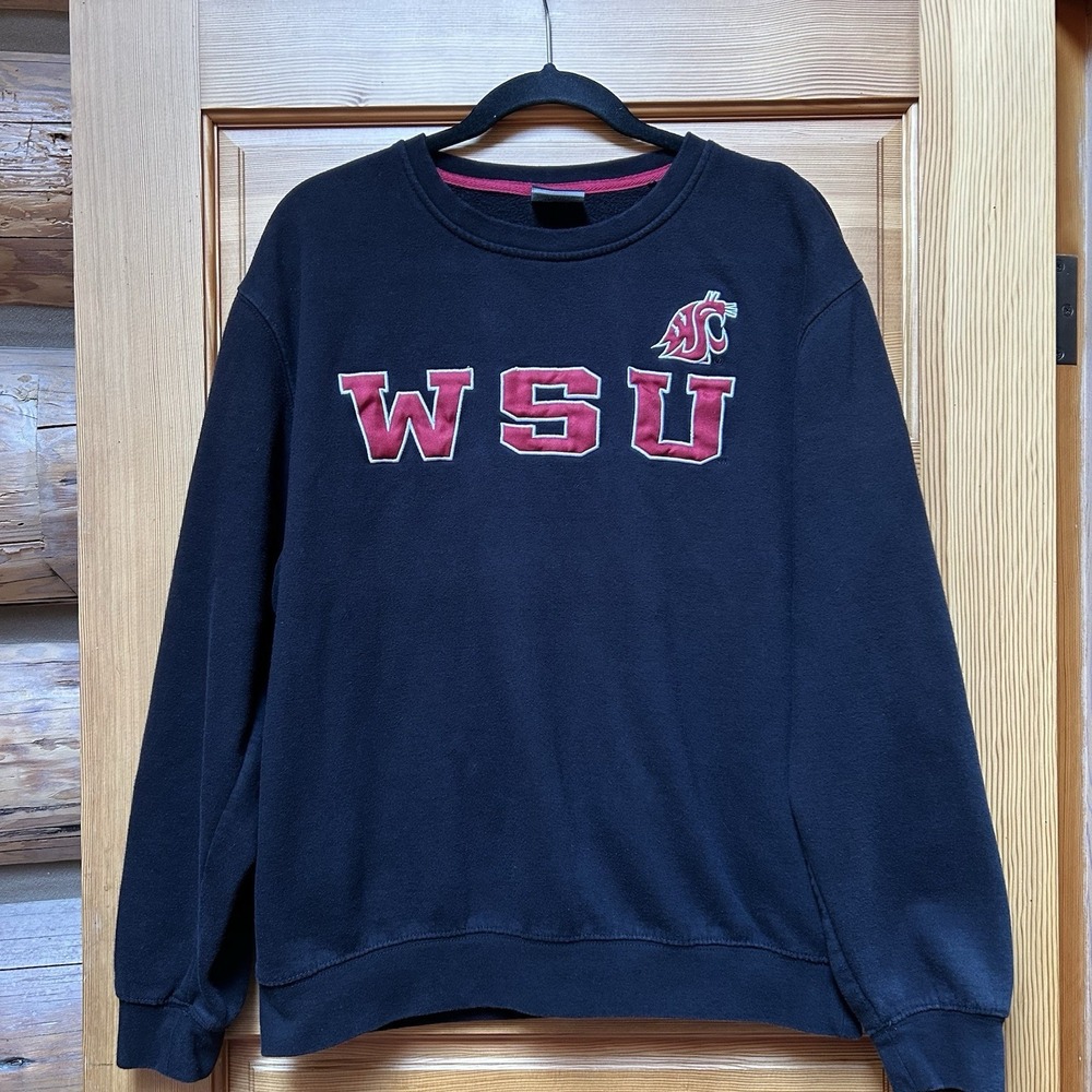 VTG Washington State Cougars Sweatshirt Stadium Athletics Black Mens Large WSU